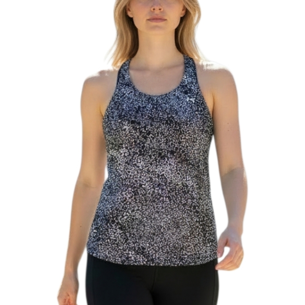 Under Armour Black and White Athletic Racerback Tank Top S